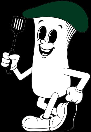 Groove Grill mascot with green cap