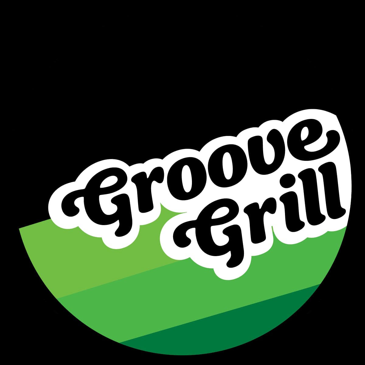 Groove Grill logo with food illustration